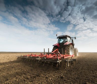 tractor preparing land